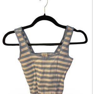 Abercrombie & Fitch Sky Blue and White Tank Top